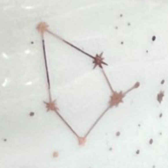 NWT Zodiac Celestial Mug Metallic Gold Stars Pink & White Hand-Painted 16-18oz - Picture 14 of 14